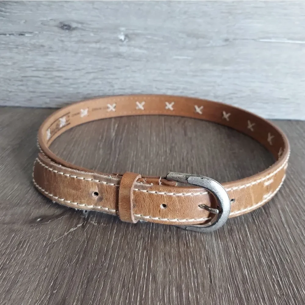 Vintage Eddie Bauer Patchwork Leather Belt Large